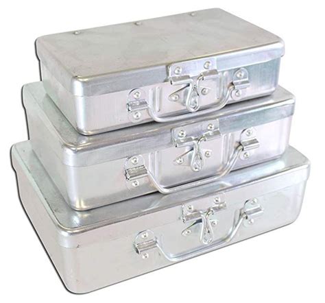 small round metal boxes|small steel boxes for storage.